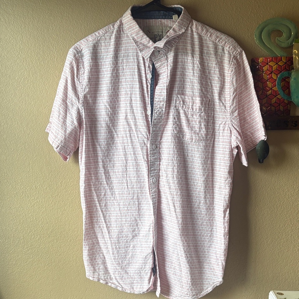 Casual Pink Button Down Shirt for Men